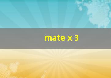 mate x 3